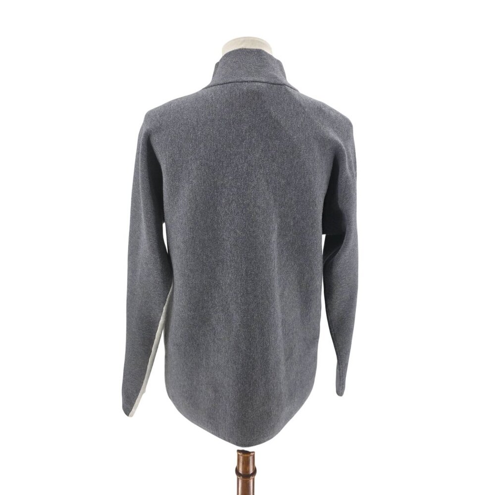 Alison Sheri Womens Colorblock Turtleneck Sweater S Gray & White Viscose Blend - Picture 3 of 15